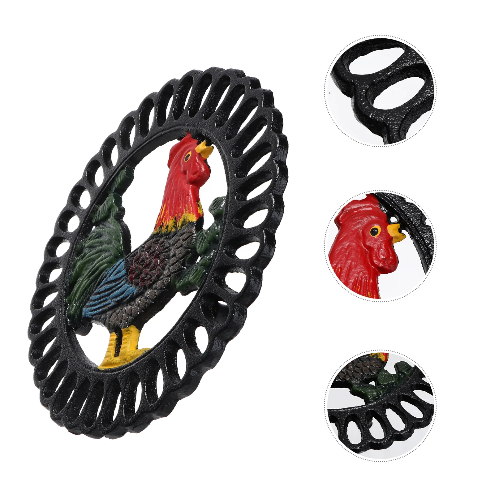 

1Pcs Rooster Heat Insulation Pad Iron Pot Mat Thick Household Pot Holder Creative Hollow Placemat for Kitchen