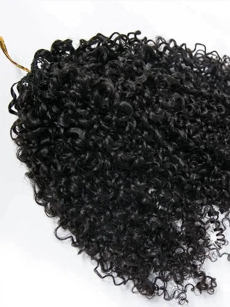 Knooploze, voorgeknipte haarextensions van echt haar, kleine spiralen, krullend maagdelijk haar, bundels, pixie krul, boho twist, vlecht - afbeelding 2