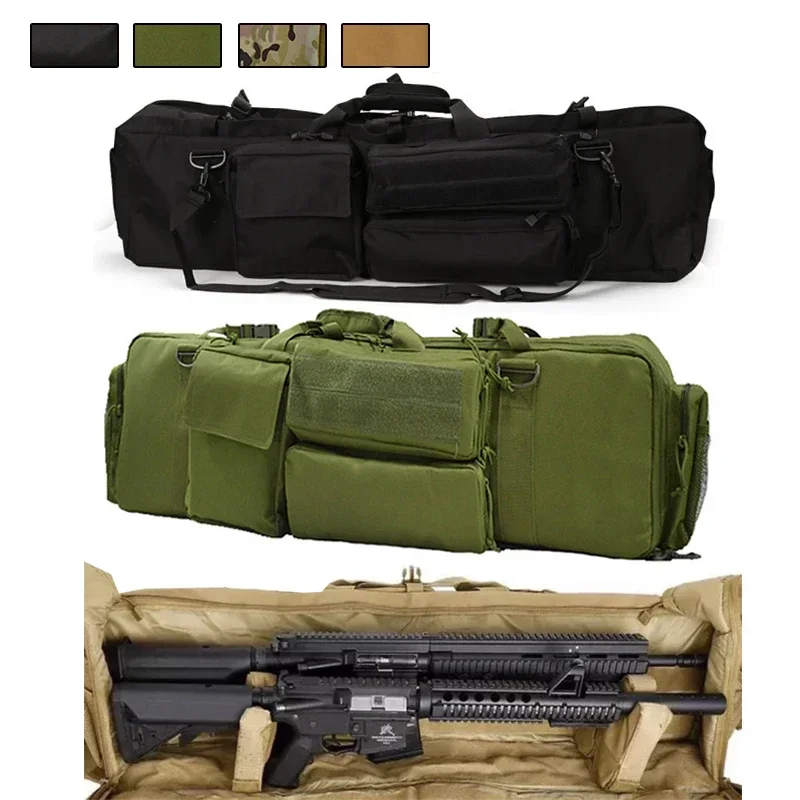 Tactical Gun Bag for M249 Rifle Carrying Case CS Hunting Shooting Paintball with Portable Shoulder Strap