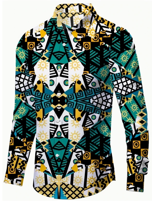 

Men's Casual Floral Print Button-Up Shirt - Polyester & Elastane Blend, Non-Stretch Fabric, Perfect for All Seasons,2025