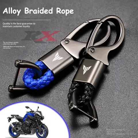 새로운 오토바이 키 체인 Yamaha MT 03 07 09 MT-07 MT-09 MT07 MT09 FZ 키 액세서리에 대한 높은 합금 품질 땋은 로프 열쇠 고리