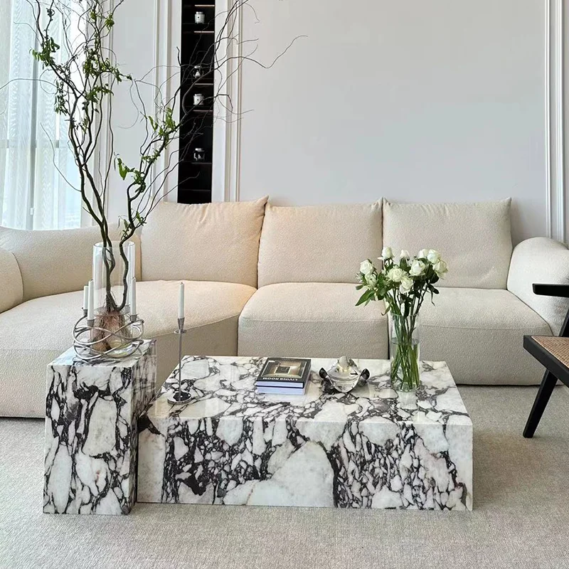 

Rectangular Unique Coffee Table Luxury Italian Designer Large Coffee Table Modern Marble Table Basse Salon Living Room Furniture