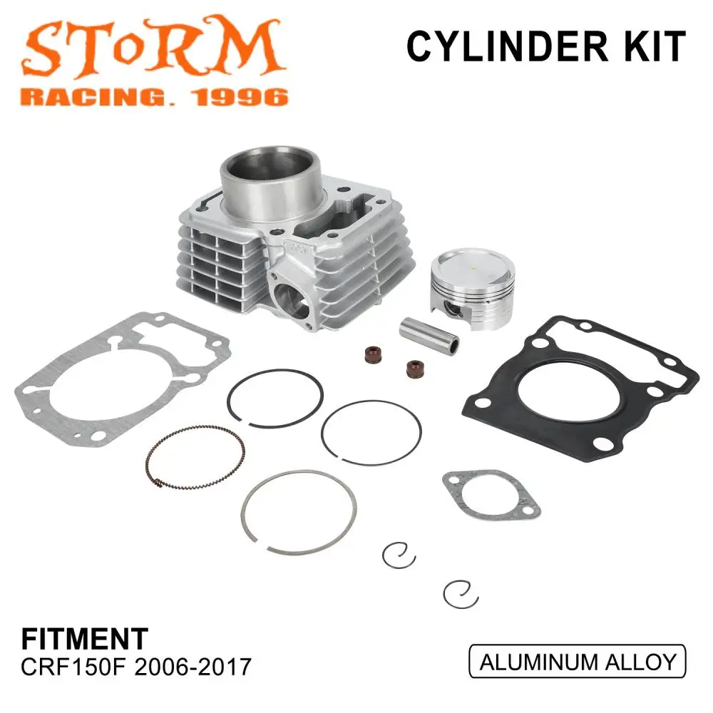 

Motorcycle Cylinder Piston Gasket Kit Cylinder Block Kit Piston Rings Head Base Gasket Kit Aluminum for CRF150F 2006-2017