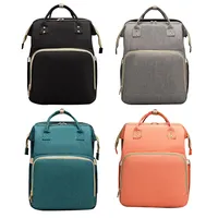 Folding Portable Baby Crib Bed Mommy Bag Backpack Waterproof Maternity Nappy Bag Stylish Folding Crib Nappy Bags