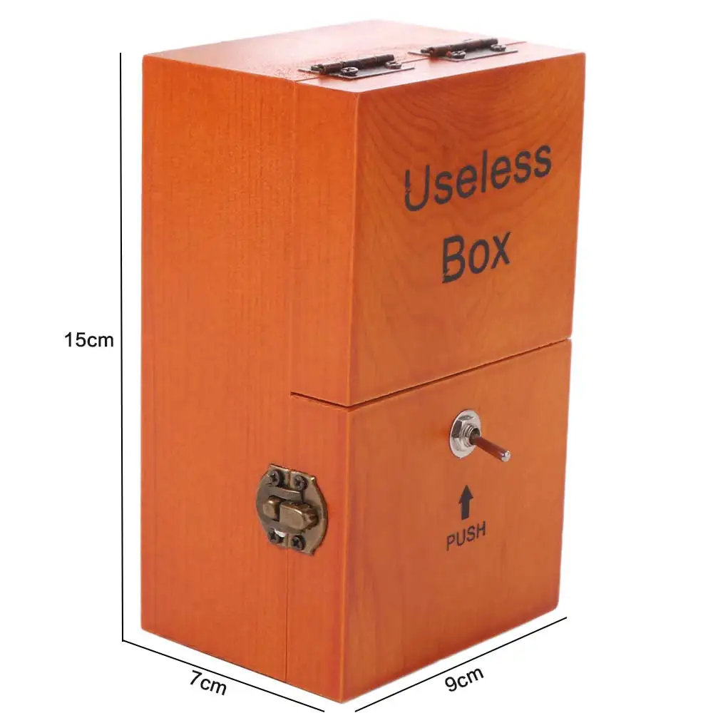 Leave Me Alone Knutschlose Box, Holzfarbe, lustiges Spielzeug, elektronische knutschlose Box, Schreibtischdekoration, interessante knutschlose Holzbox