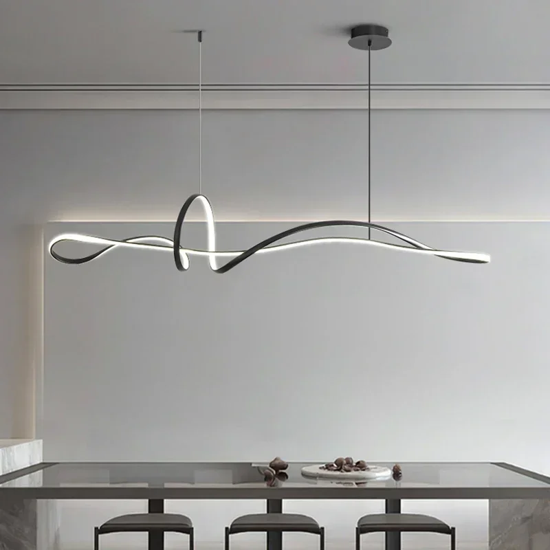 Modern Minimalist Restaurant Chandelier Dimmable Dining Room Kitchen Accesories Pendant Lamp Lighting Home Decor Luster Fixture
