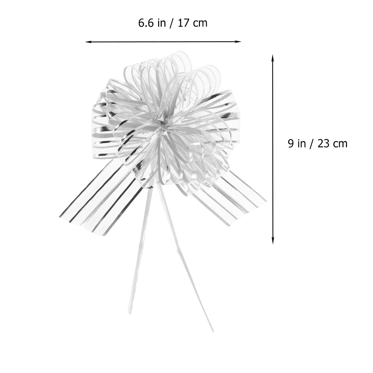 

10Pcs Pull Bows Yarn Thick Stable Silver for Wedding Gifts Party Decoration String Bows for Gift Basket Candy Box
