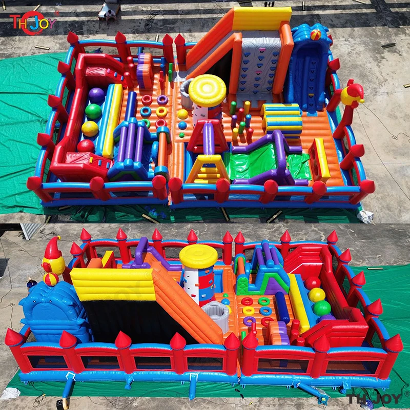 16x10m Clown del circo Tema Gonfiabile gigante Castello gonfiabile Funcity gonfiabile Parco giochi Parco rimbalzante all'aperto