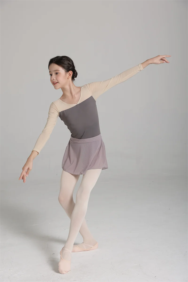 Heißer Verkauf billig hochwertige Kinder Mädchen Kinder tanz tragen hoch Spandex gewickelt Mesh Ballett röcke – Detail 22
