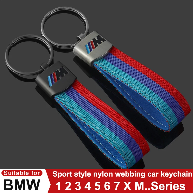 For BMW 1 2 3 4 5 6 7 Series X1 X3 X4 X5 X6 X7 87 F20 E36 E46 E90 E39 F10 F16 Car Keychain Nylon Braided Decorative Accessories