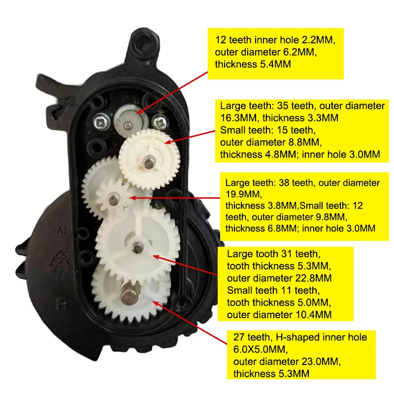 5Pcs/set Intelligent Sweeping Robot Side Brush Rotor Drive Box Gear Side Brush Motor Gear Robotic Vacuum Cleaner Parts