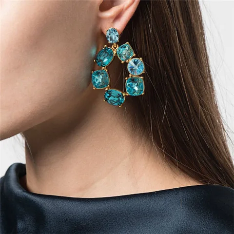 

Earrings Personality Vintage Color Matching Luxury Stud Piercing Aretes De Mujer Pendientes Brincos Boucles D’Oreille Femmes