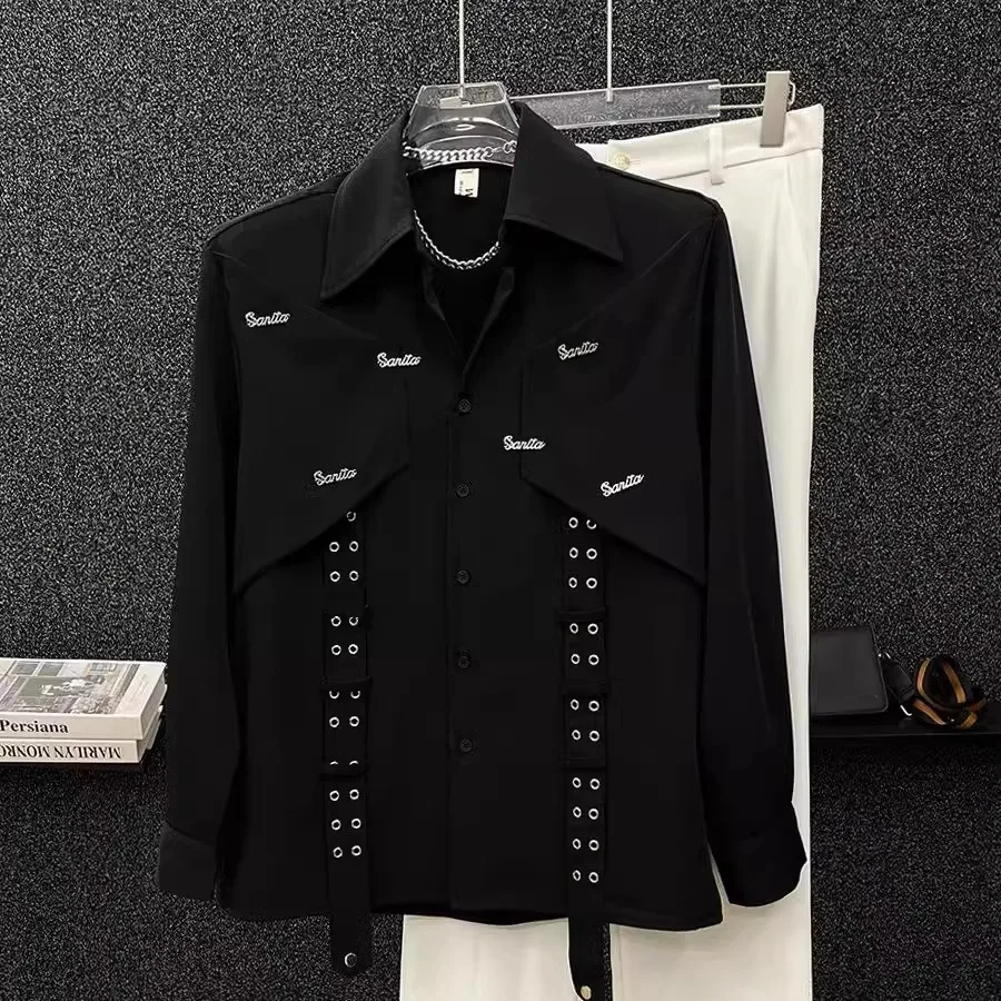 

Unique ex Spring irt Asymmetrical Design Breathable Long Sve Collar Stand Fit Youthful Trendy Streetwear