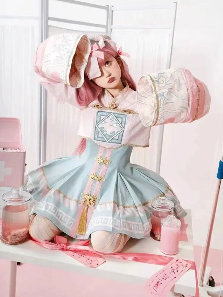 

Design Sweetheart Country Style Pink Little Zombie Lolita Genuine JSK Daily Cute Light Lo Dress