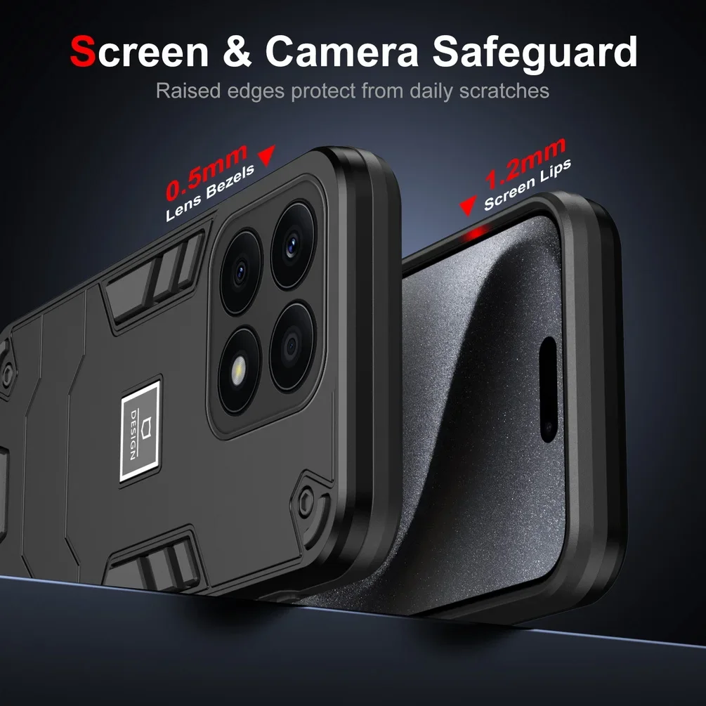 Dual Layer Shockproof Protection case for Honor 90 70 Lite 50 Honor X5 + X6A X7A X8A X9A X6 X6S X7 X8 X9 Camera Protect Cover