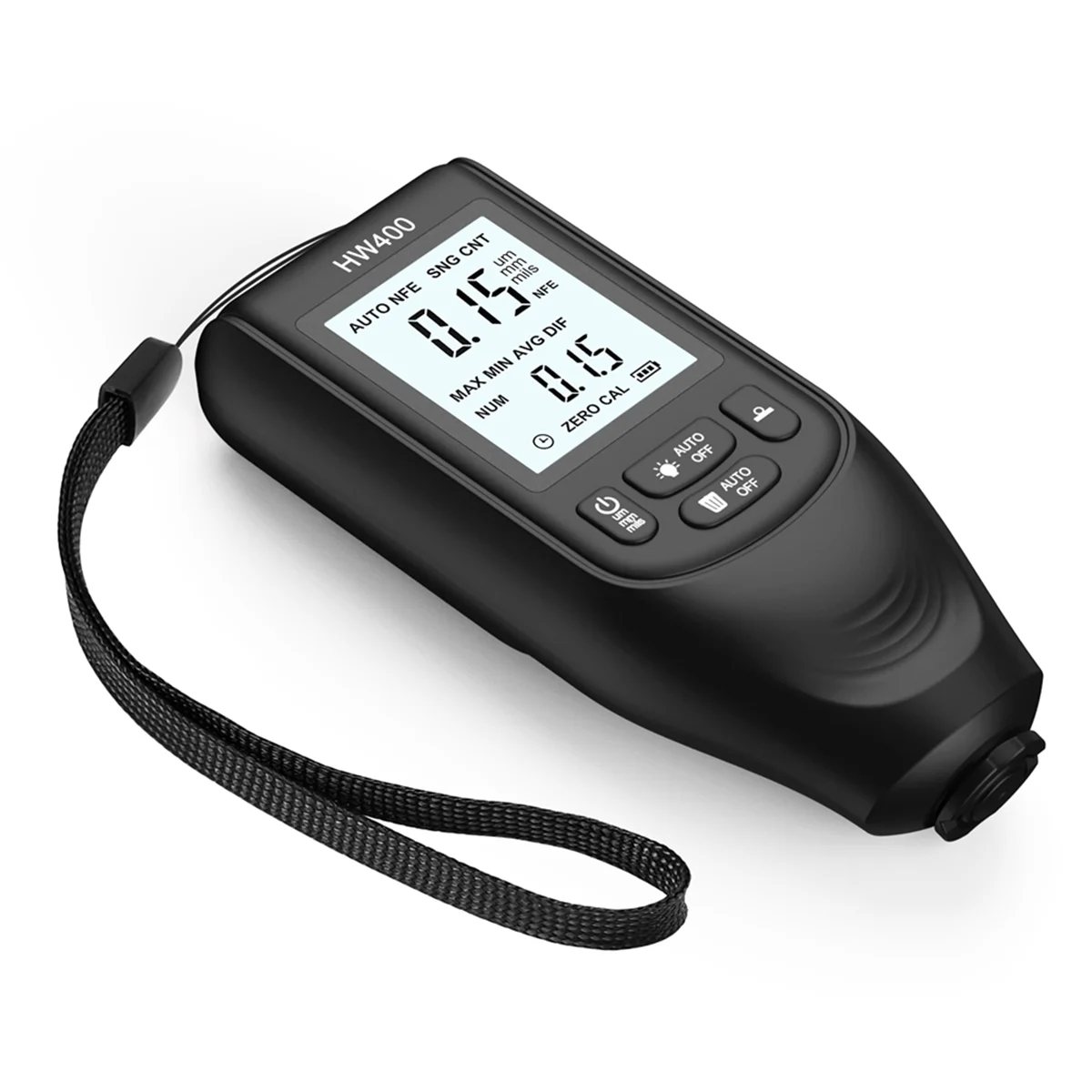 

B17B Automatic HW400 Car Paint Thickness Gauge 0-2000UM Inspection Tools Tester Digital Car Paint Measuring Device Black
