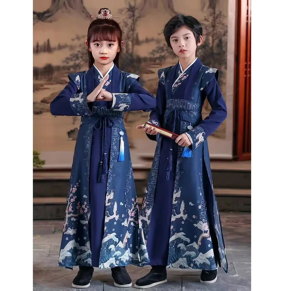 New boys classical Han costume performance clothes children's Chinese Tang costume scholar stage performance clothes