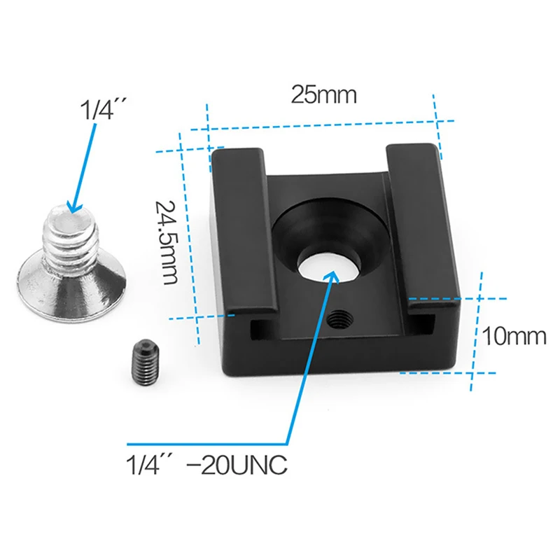 Cold Shoe Mount Adapter Base with 1/4\