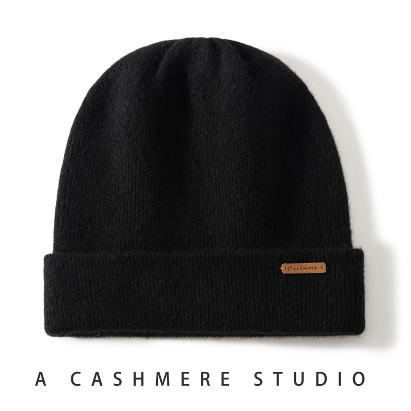 MERRILAMB High Quality Beanie Hats Winter Casual Keep Warm 100% Cashmere Cold Caps Seamless knitted Thicken Beanies for Women