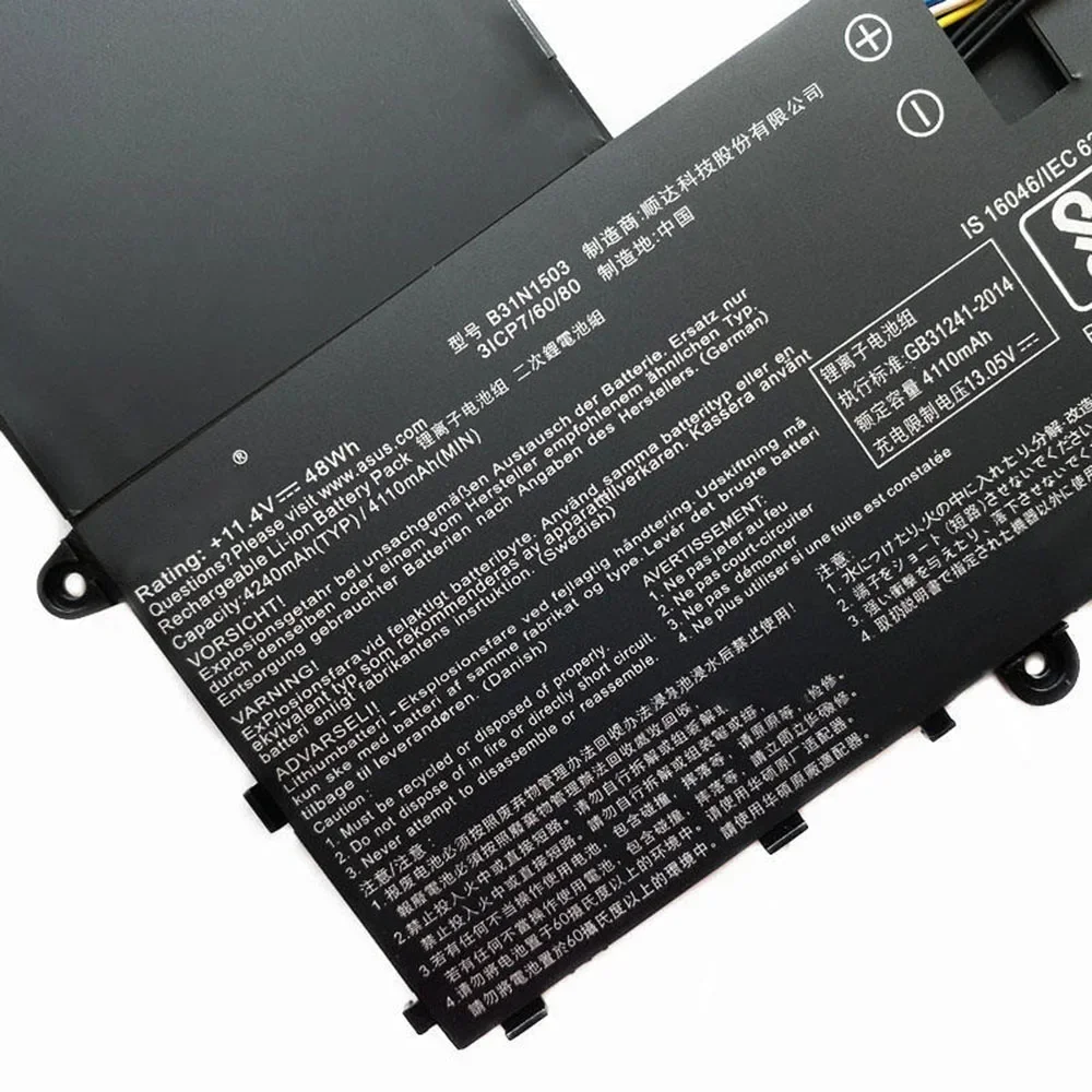 

Оригинальный аккумулятор B31N1503, 11,4 В для ASUS EeeBook E202SA 0B200-01690000 E202SA-1A R206SA E202SA FD0012T FD0011T