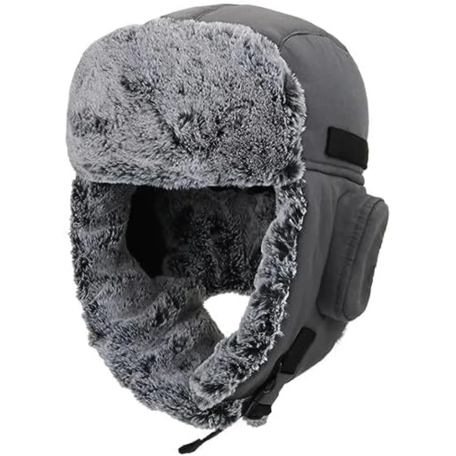 

Men Winter Bomber Wool Ear Flap Russian Hat Women Warm Fleece Waterproof Trapper Ushanka Cap Outdoor Ski Hunting Teen