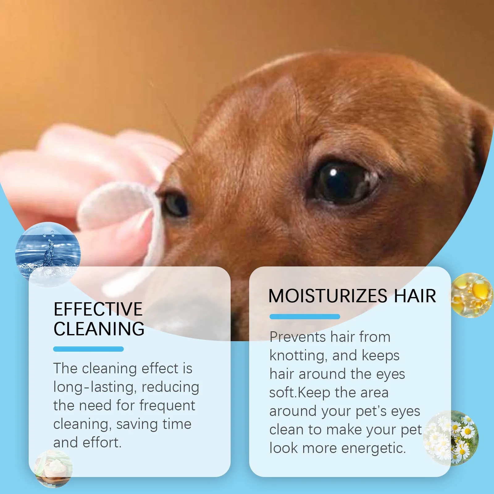 60-Pack Pet Eye Cleaning Wipes – Gentle Tear Stain & Eye Dirt Care for Dogs and Cats - Image 3