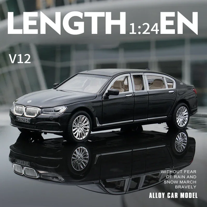 1:24 BMW 760LI Car Model Alloy Car Die Cast Toy Car Model Pull Back Children's Toy Collectibles gift A24