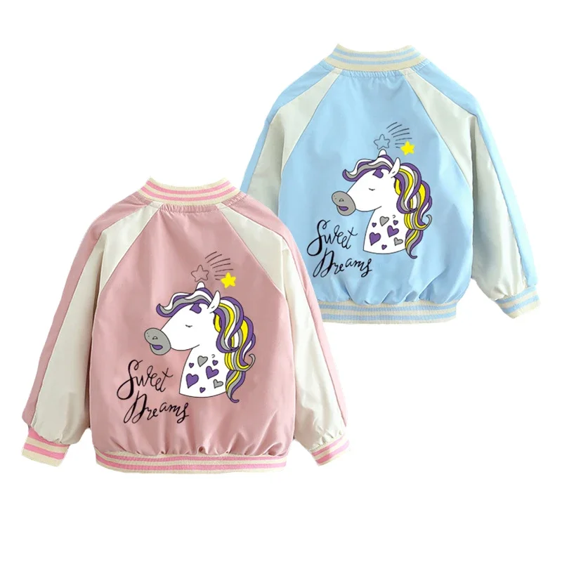 

Big Size Autumn Unicorn Girls Coat 2023 New Style Hooded Jacket For Kids 2-10 Years Old Children Birthday Present Windbreaker