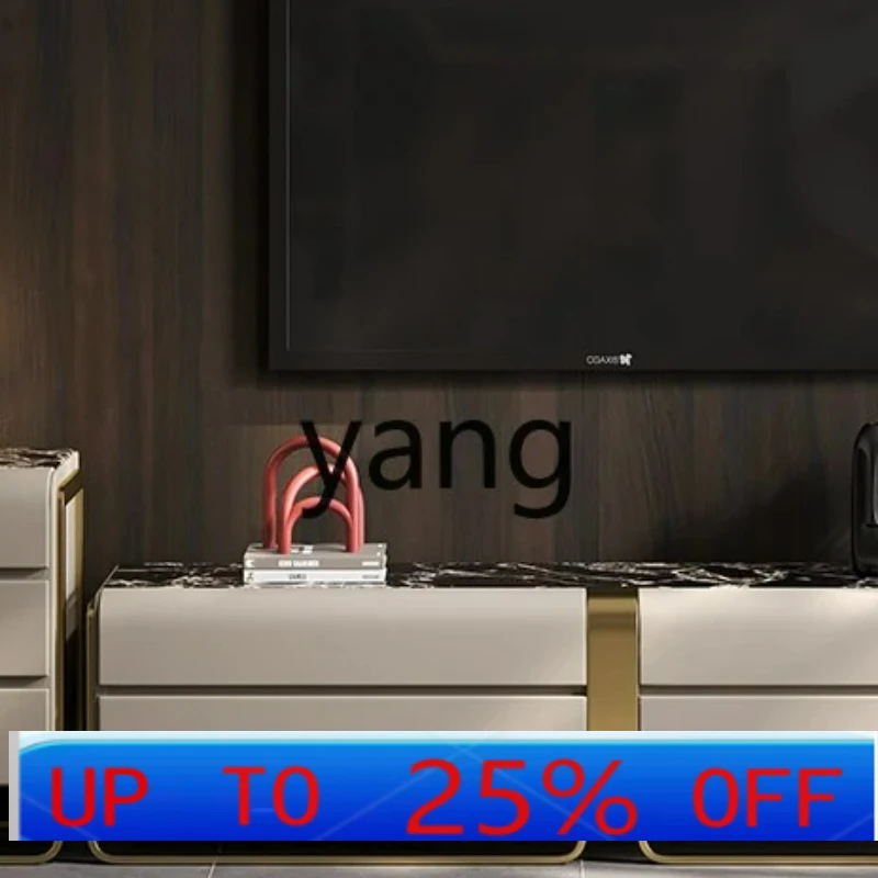 

LTT light luxury TV cabinet large flat floor living room fashionable natural marble floor cabinet coffee table combination