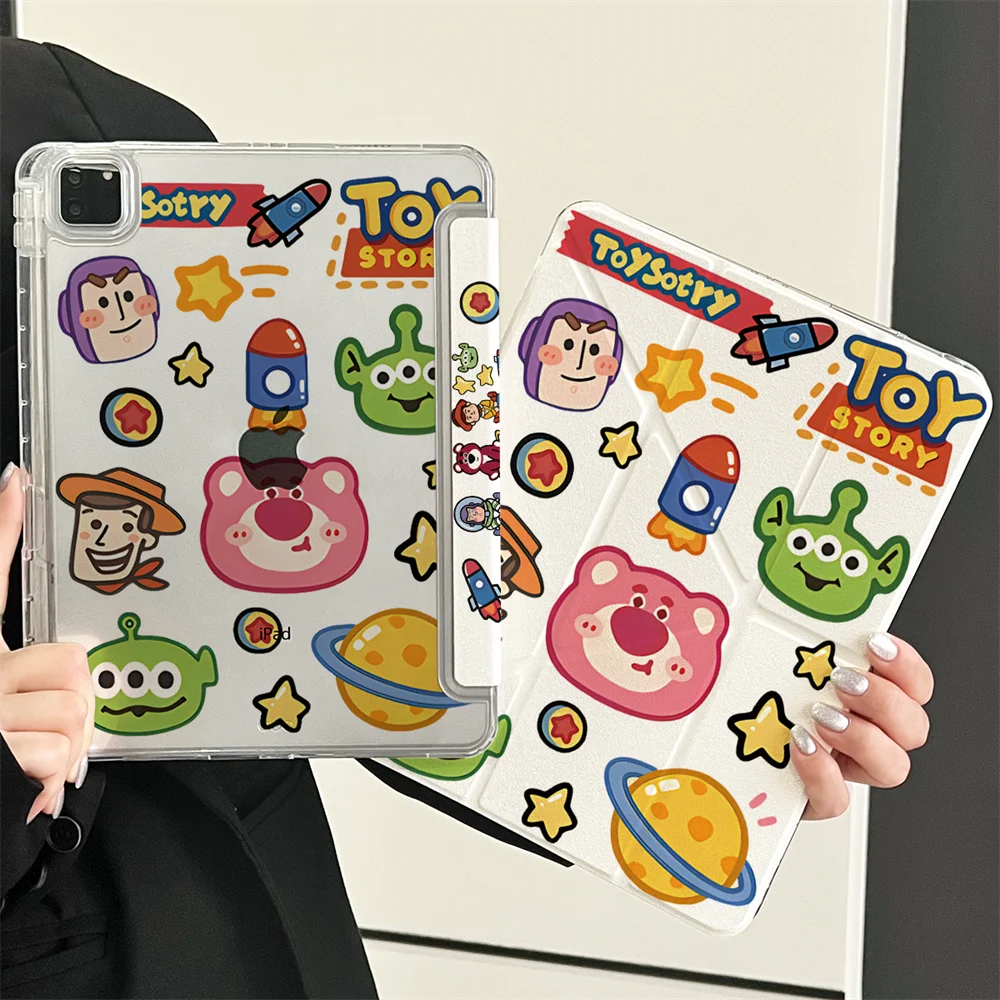 

For iPad Air 5 4 3 Case 10th 10.9inch Pro 11 2024 Air11 2025 11th 9.7 7/8/9th Pencil Holder Cover Y Fold Magnet Funda Toy Story
