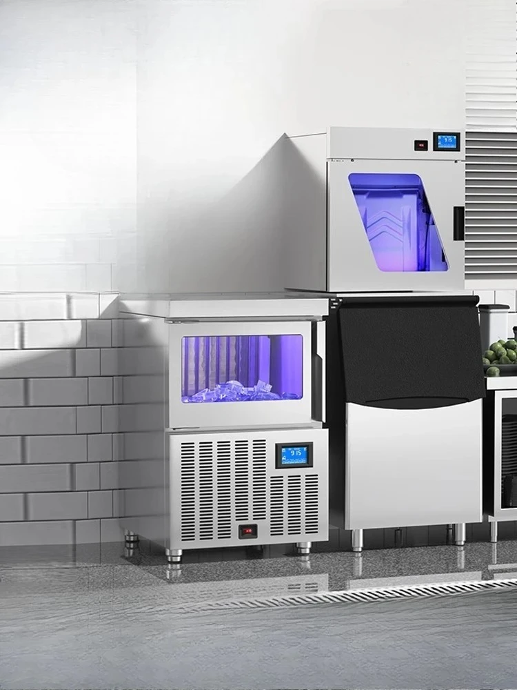 ice machine commercial milk tea shop automatic bar small solid ice cube making machine
