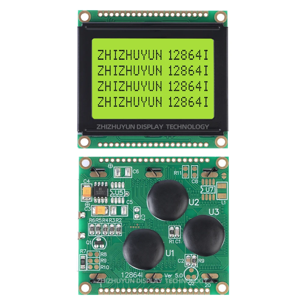 Módulo da estrutura do módulo do LCD, filme cinzento, fonte azul, fonte estável dos bens, 128*64, 54mm * 50mm, 12864I