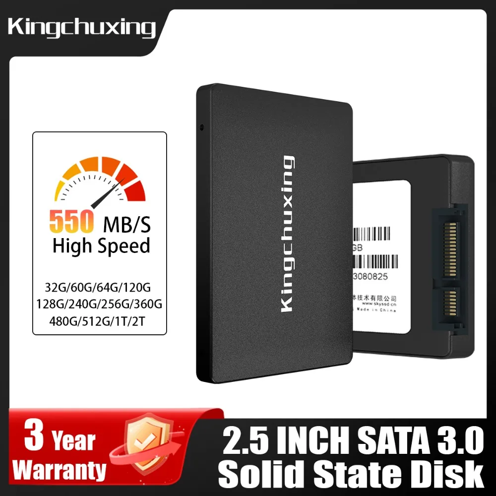 

Kingchuxing Sata3 SSD 2.5" Internal Solid State Drive 2TB 1TB 512GB 256GB UP to 550MB/s for Upgrade PC Laptop Desktops