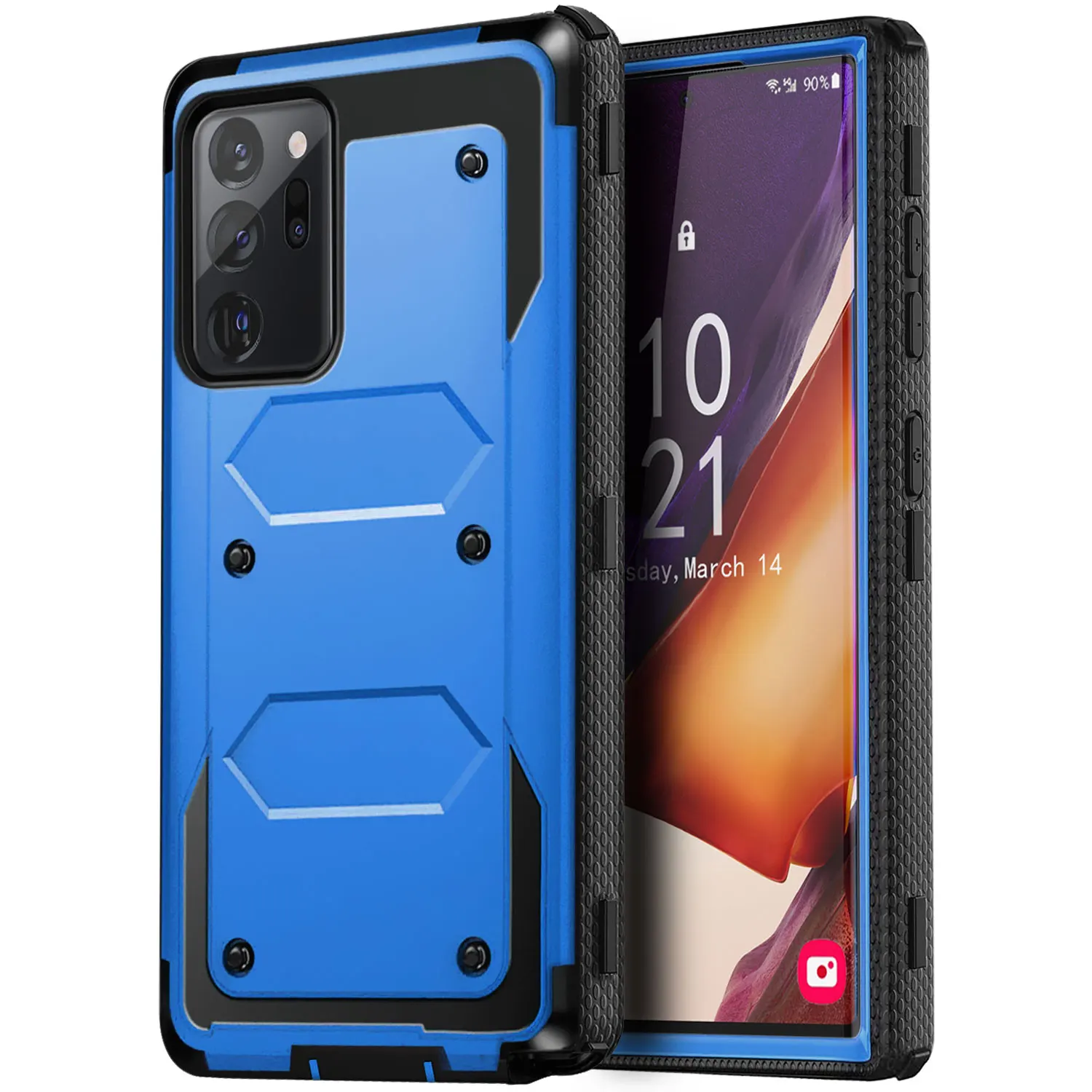 For Samsung Galaxy Note 20/Note 20 Ultra 5G Phone Case Shockproof Protective Heavy Duty Rugged Hybrid Cover Blue