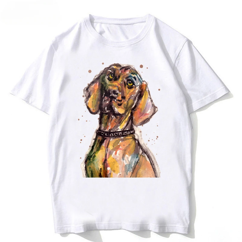 New Summer Men's Short Sleeve Clever Hungarian Vizsla Funny Design T-Shirt Naughty Magyar Dog Print Boy Casual Tops White Tees