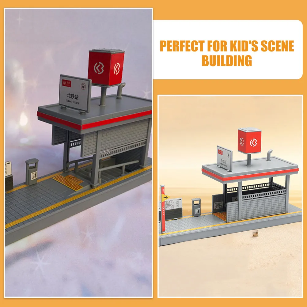 Plastic Subway Station Exit Simulation Subway Platform Scene Accessory for Kids Pretend Play Railway Scenery DIY Interactive view 2