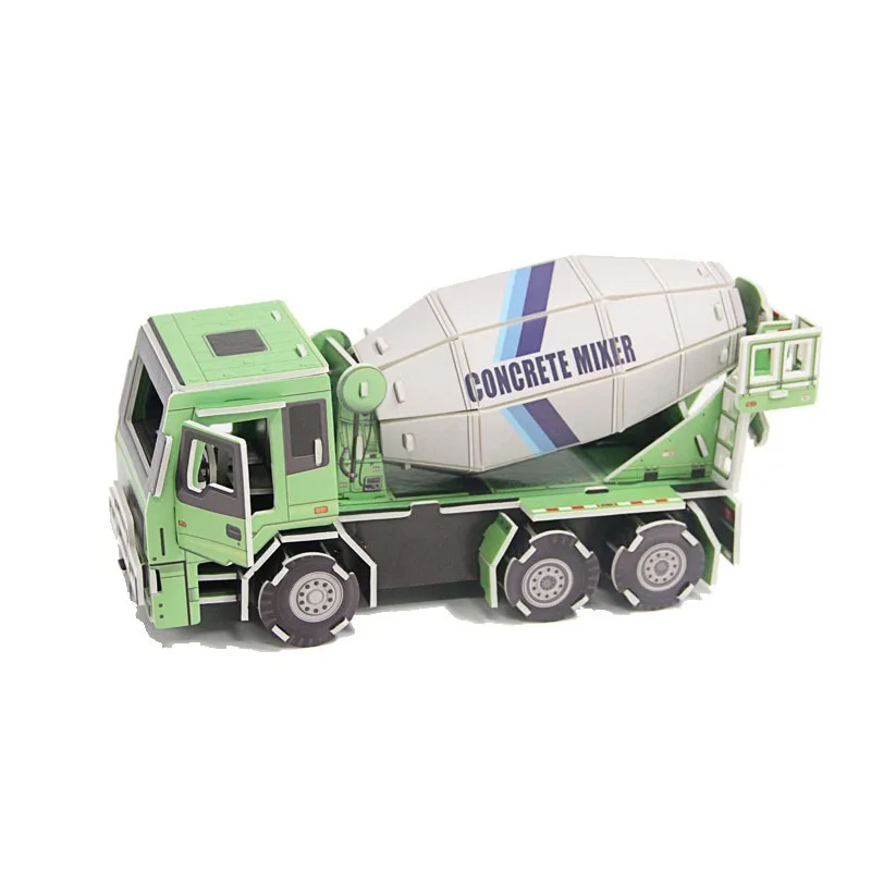 대형 건설 트럭 굴삭기, 3D 입체 퍼즐 종이, 어린이 교육용 작은 장난감 퍼즐