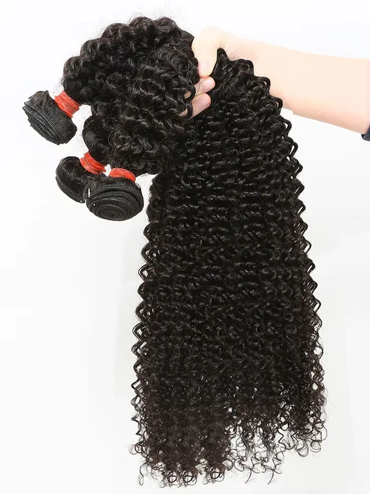 

Brazilian Kinky Curly Bundles Human Hair 30 Inch Natural Wave 100% Unprocessed Double Weft Weave Raw Remy Virgin Hair Extensions