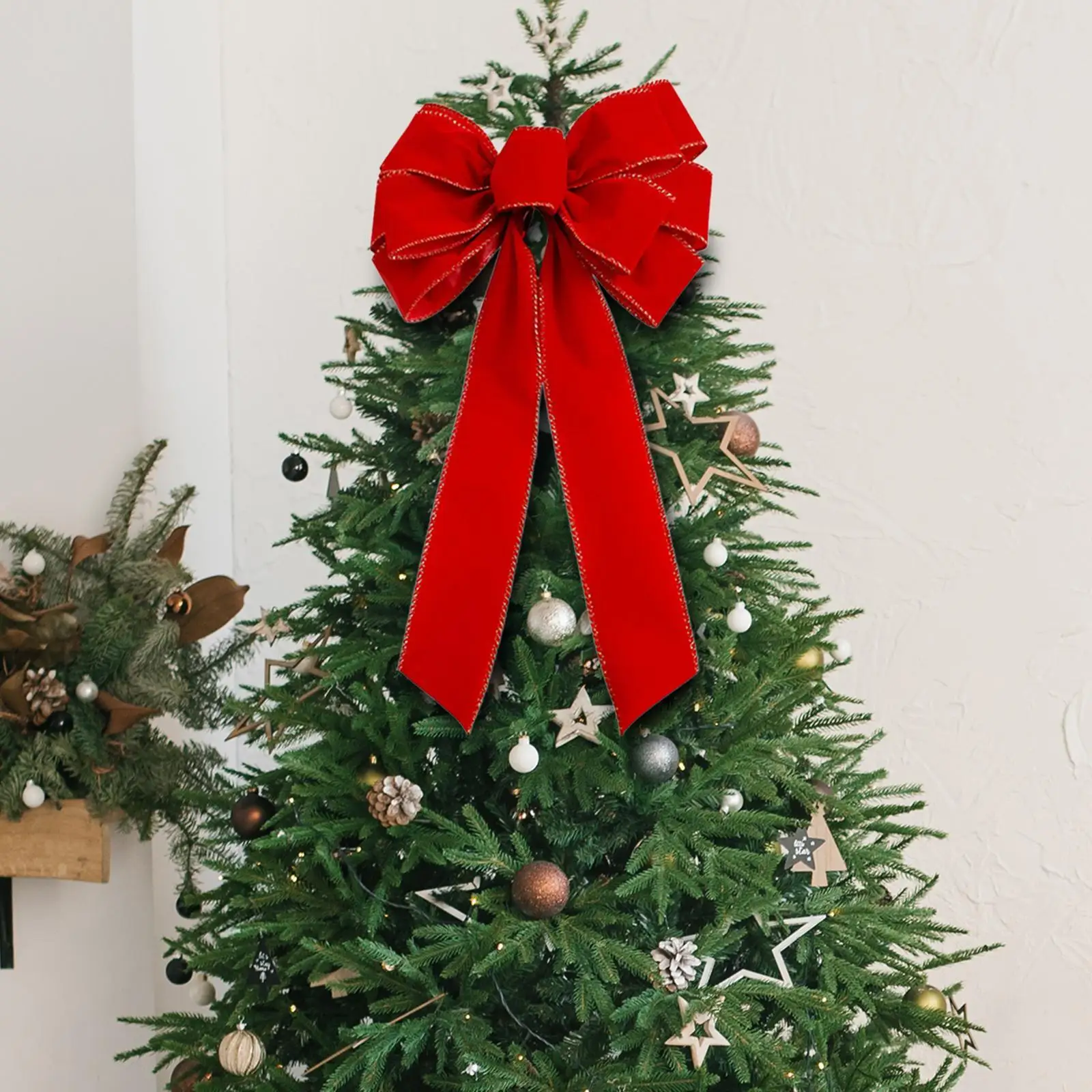 Árvore de natal topper arco criativo decoração de natal guirlanda de natal arco decoração da árvore de natal para grinalda varanda barra quintal casa