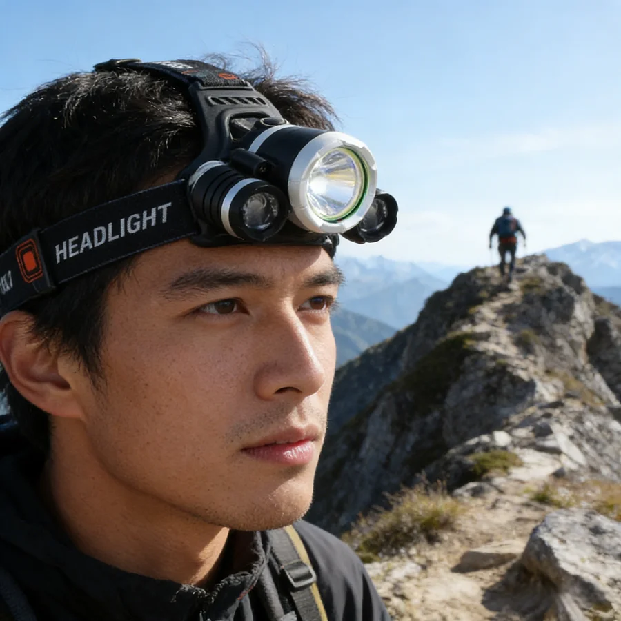 

Мощный светодиодный налобный фонарь с инфракрасным датчиком, перезаряжаемый налобный фонарик 90 ° Регулируемый налобный фонарь для кемпинга и рыбалки на открытом воздухе