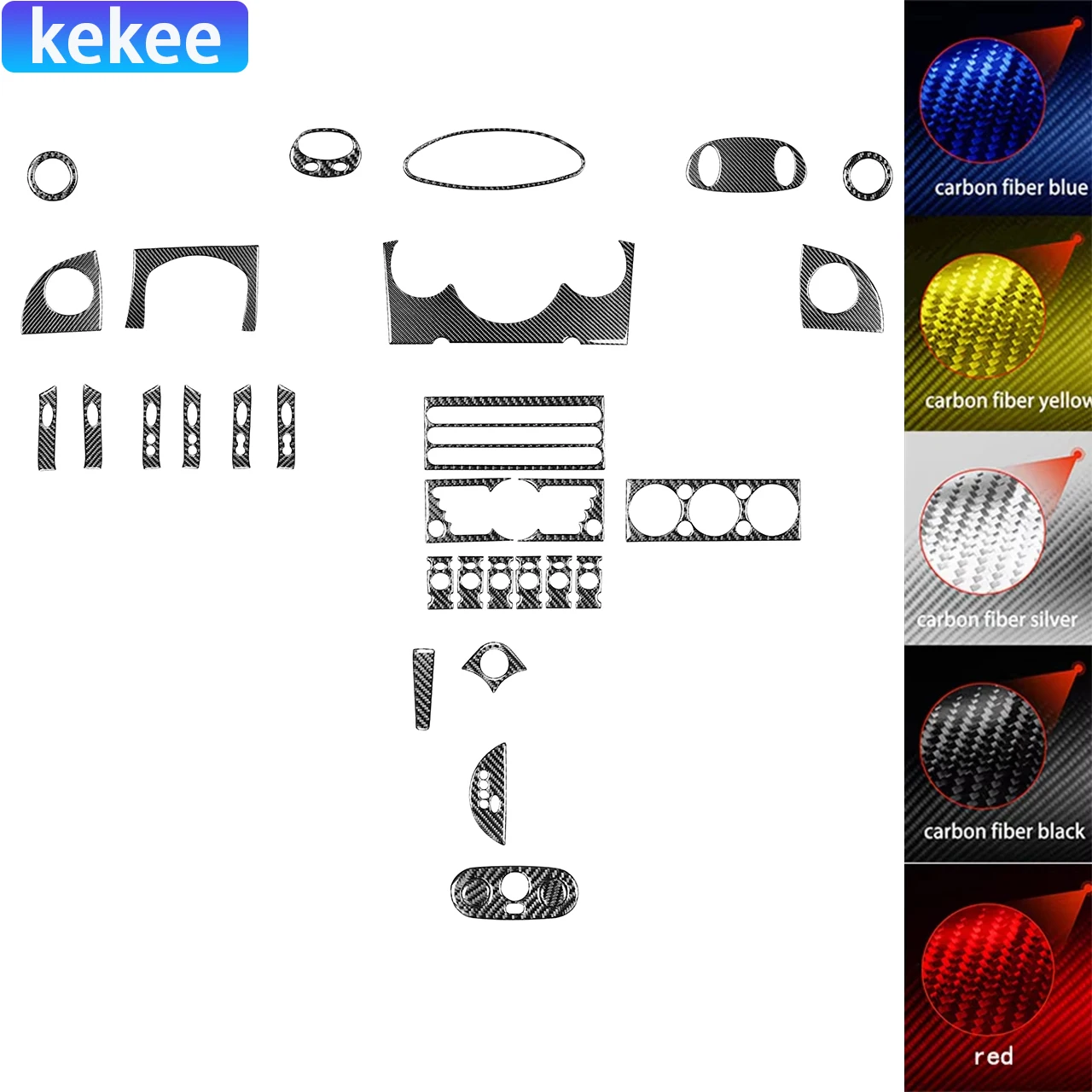 For Mini Cooper R50 R53 Accessories Interior 2002-2004 Carbon Fiber Car Gear Shift Central Control Dashboard Full Set Sticker