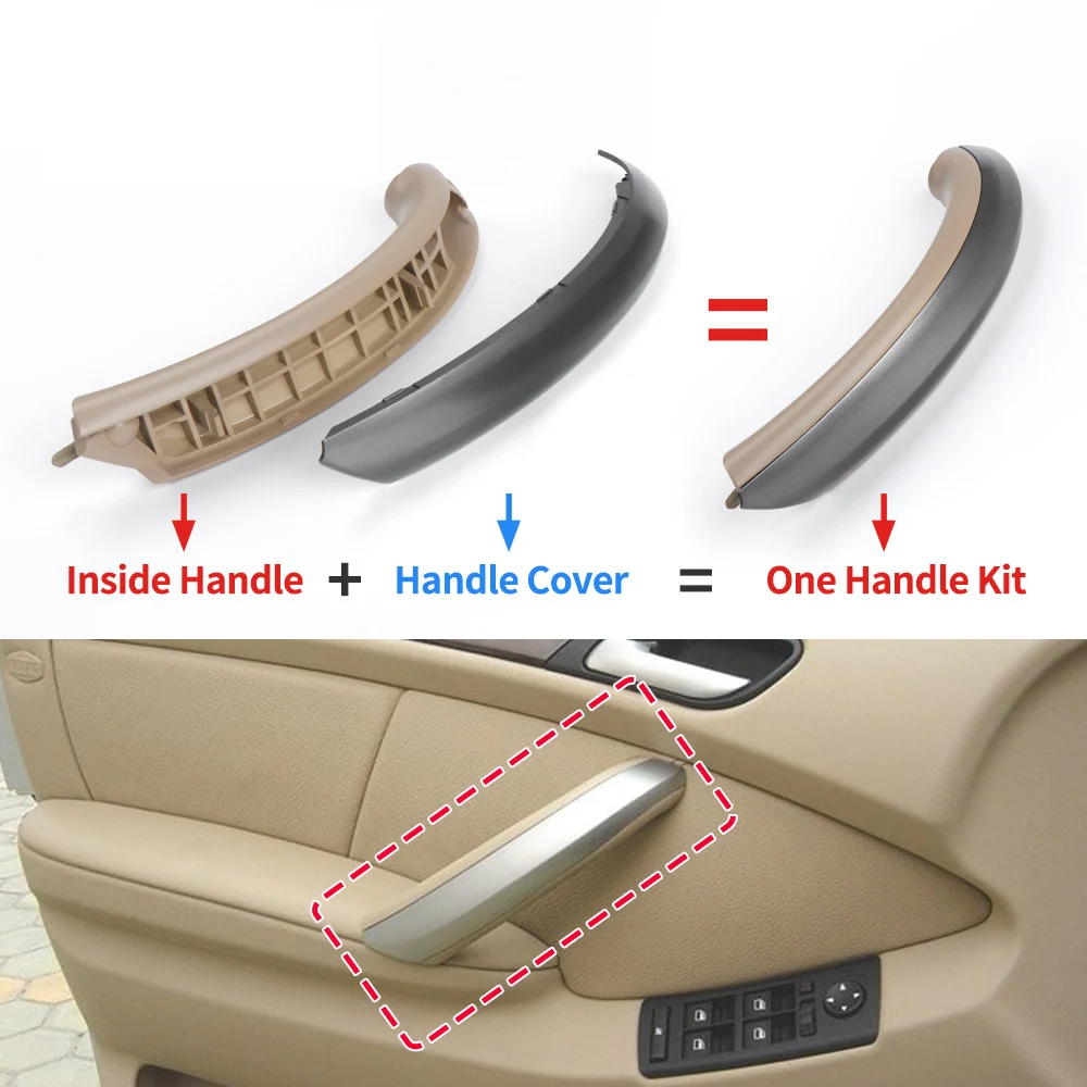 

For BWM E53 X5 Car Interior Decoration Parts Inner Handle Door Panel Pull Trim Cover Front Left Right Black Sliver Brown