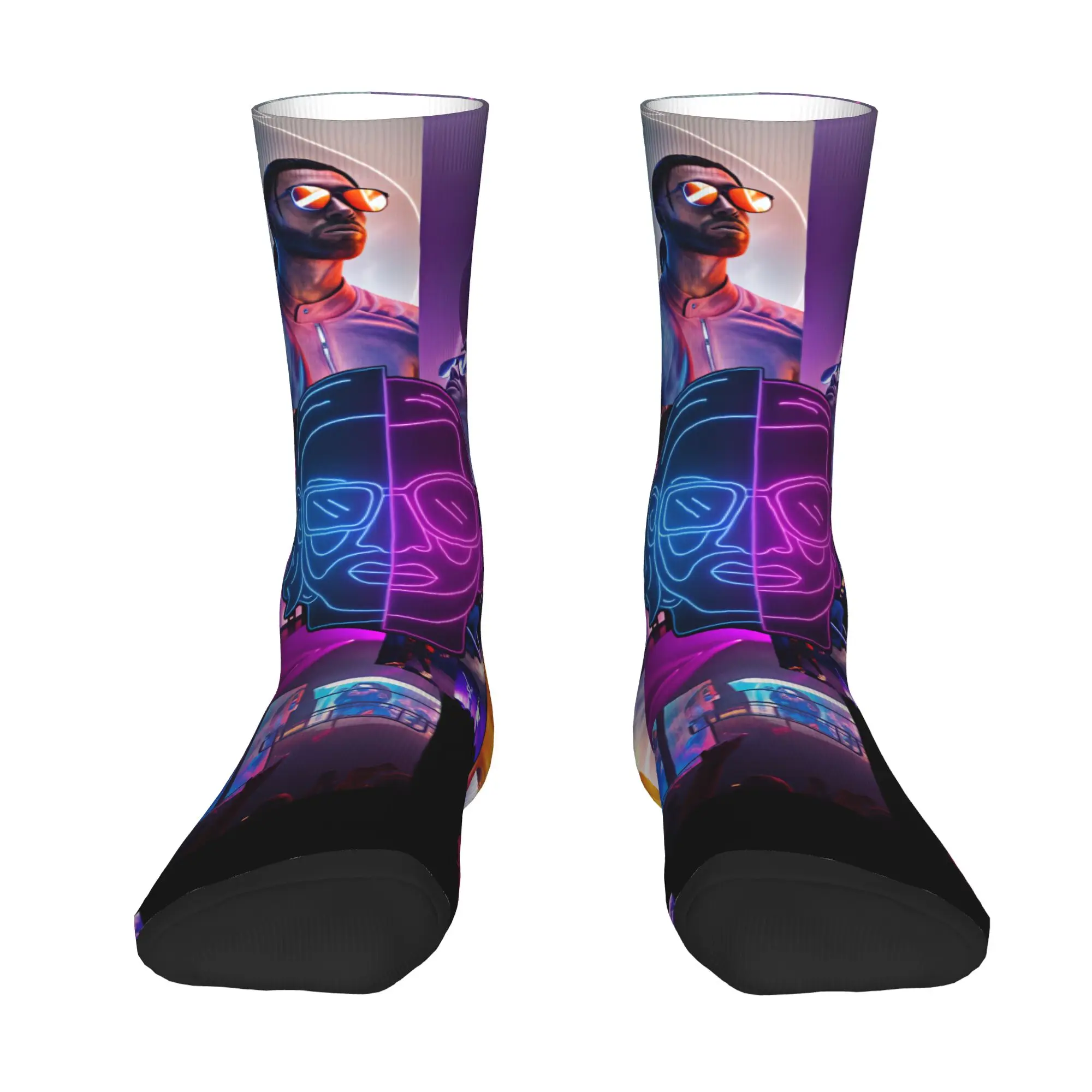 Fun Printed P-PNL Collage Le Monde Chico Socks for Men Women Stretchy Summer Autumn Winter French Rapper Mushic Crew Socks