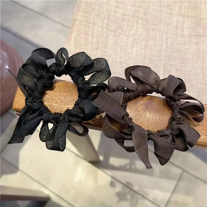 

French New Style Bow Small Intestine Hair Loop Accessories For Women Retro Hair Tie Rope For Girls Ponytail Bun Hair Rope