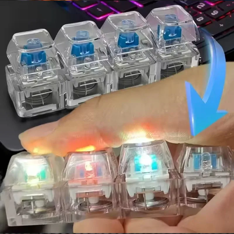 Clickable Keyboard Keychain LED Light - Stress Anxiety Relief Fidget Toy, Portable Desktop Accessory for Office Decoration Gift