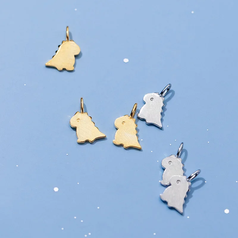 MEETSOFT Trendy 925 Sterling Silver Cute Animals Zircon Charms of DIY Handmade Jewelry Necklace Deocration Accessory Finging