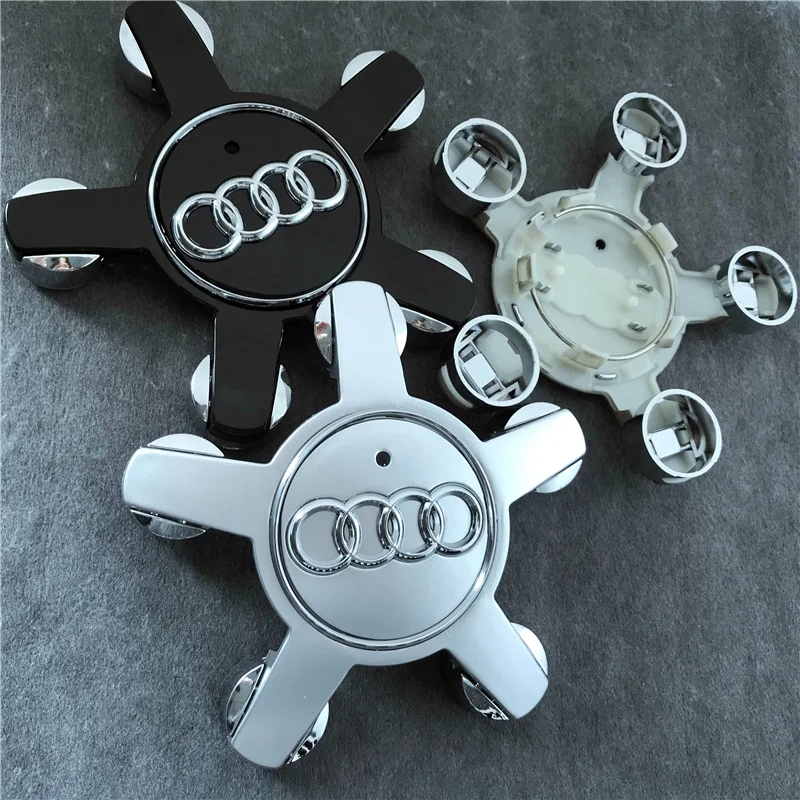 4PCS Car Five Claws Wheel Center Cap Hub Covers Auto Emblem Decoration Accessories for AUDI A4 B8 B6 B9 B7 A3 8P 8V 8L A6 C7 C6