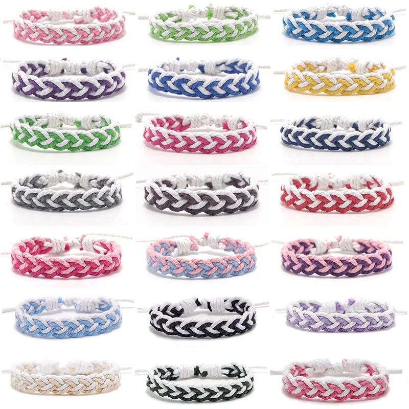 Ethnic Thread Bracelet Retro Handmade Boho Multicolor Braided String Cord Woven Braided Bohimia Friendship Bracelets Women Men