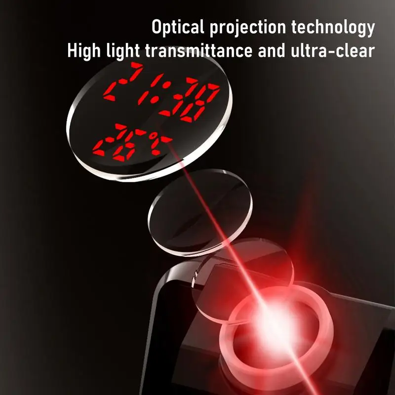 Picture 6: Digital Clock Projector HD LED Display Clock On Ceiling With Temperature Sensor Smart Bedside Alarm Clock 180 Degree Rotatable