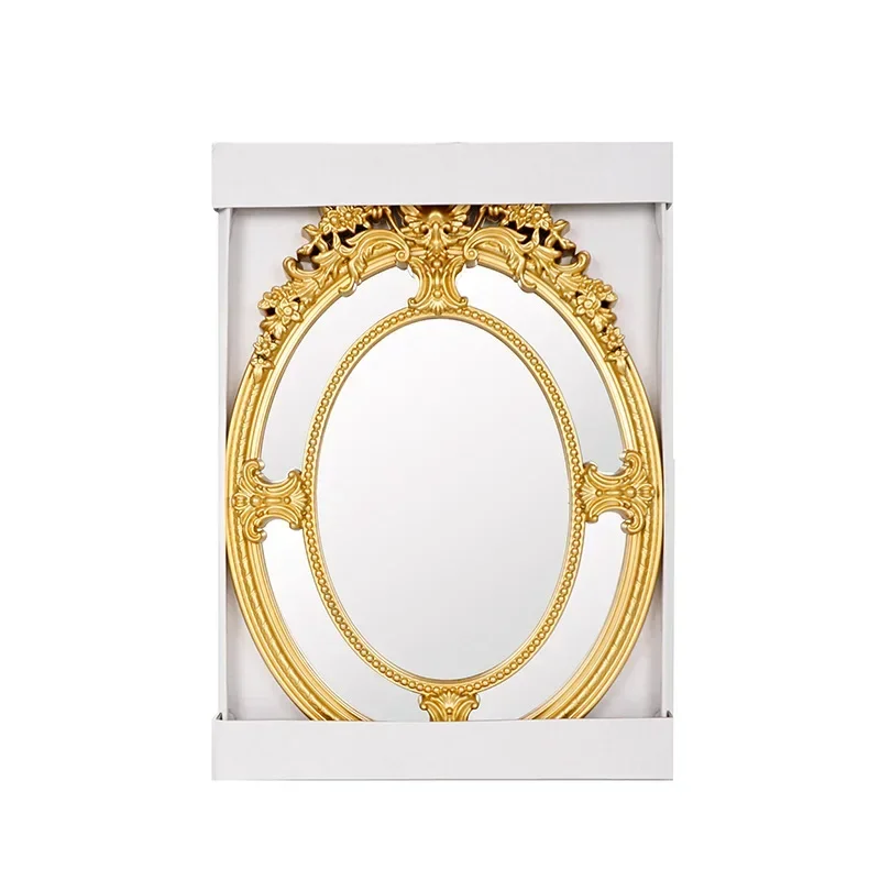 Retro decorative mirror European luxury embossed decorative mirror wall-mounted home without punching wall-mounted decorative mi